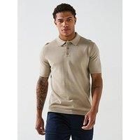 Calvin Klein Knitted Supima Cotton Polo Shirt - Cream