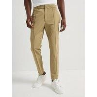 Calvin Klein Nylon Stretch Tapered Pintuck Casual Trousers - Natural