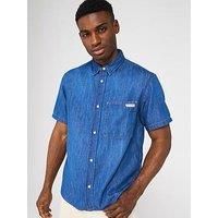 Calvin Klein Jeans Regular Short Sleeve Denim Shirt - Blue
