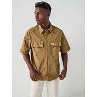Calvin Klein Jeans Garment Dye Short Sleeve Shirt - Beige