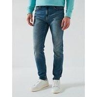 Calvin Klein Men’s Slim Taper Jeans with Stretch, Blue (Denim Dark), 32W/38L