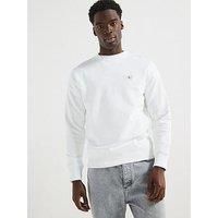 Calvin Klein Jeans Woven Label Crew Neck Sweatshirt - White