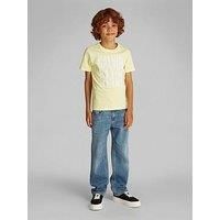 Calvin Klein Jeans Boys Slogan Graphic Ckj Short Sleeve T-Shirt - Yellow