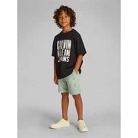 Calvin Klein Jeans Girls Bold Ckj Logo Short Sleeve T-Shirt - Black