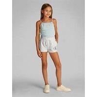 Calvin Klein Jeans Girls Metallic Ck Shorts - White