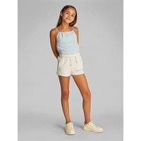 Calvin Klein Jeans Girls Script Logo Hwk Shorts - Cream