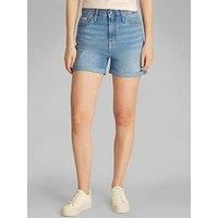 Calvin Klein Jeans Mid Rise Mom Short - Blue