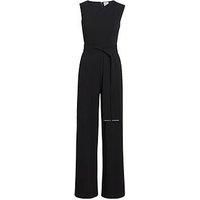 Calvin Klein Scuba Crepe Open Back Jumpsuit - Black