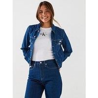 Calvin Klein Jeans Cropped Denim Jacket - Blue