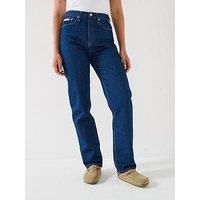 Calvin Klein Jeans High Rise Straight Leg Jeans - Blue