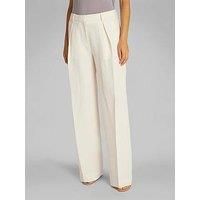 Calvin Klein Seersucker Wide Leg Trouser - White