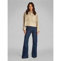 Calvin Klein Cotton Crop Trench Coat - Beige