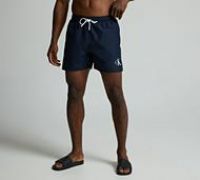 Calvin Klein Men’s Medium Drawstring Swim Shorts with Logo, Blue (Dark Sapphire), M