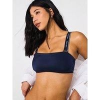 Calvin Klein Logo Strap Bandeau Bikini Top - Navy