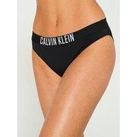 CALVIN KLEIN Women’s Bikini Bottoms with Logo Waistband, Black (Pvh Black), XS