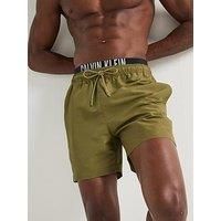 Calvin Klein Double Waistband Swim Shorts - Khaki