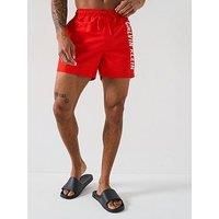 Calvin Klein Men’s Medium Drawstring Swim Shorts, Red (Flaming Chili), M