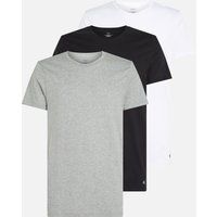 Calvin Klein Men’s 3 Pack Short Sleeve Cotton T-Shirts, Multicolor (Black, White, Grey Heather), M