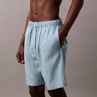 Calvin Klein Linen-Blend Sleep Shorts - L