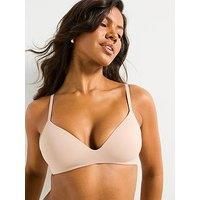Calvin Klein Women/'s Wire Free T Shirt Bra, Beige, 34DD