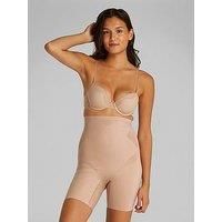 Calvin Klein Stay Put Stretch Sculpted Firm Micro Thigh Shorts - Beige
