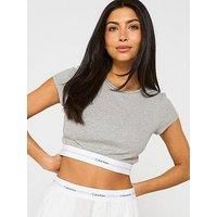 Calvin Klein Cotton Stretch Crop Top - Grey