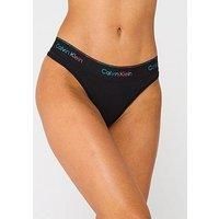 Calvin Klein Lv00qf8190-Ub1 Women's Elasticated Cotton Logo Waist Thong