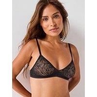 Calvin Klein Sheer Marq Lace Unlined Triangle - Black