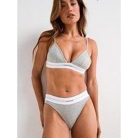 Calvin Klein Modal Rib Unlined Triangle Bralette - Grey