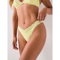 Calvin Klein Soft Stretch Lace Thong - Yellow
