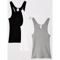 Calvin Klein Women/'s 3 Pack Scoop Neck Cotton Tank Tops, Multicolor (Black/White/Grey Heather), XL