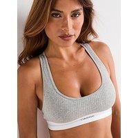 Calvin Klein Modal Rib Lightly Lined Bralette - Grey