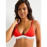 Calvin Klein Women’s Triangle Bralette with Removable Padding, Red (Molten), M