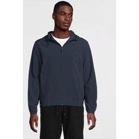 Calvin Klein Sport Ck Hooded Zip Thru Woven Lightweight Jacket - Deep Indigo
