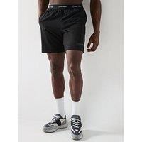 Calvin Klein Sport Ck 7" Waistband Logo Woven Shorts - Black