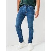 Calvin Klein Jeans Men/'s Skinny Oil Slick Jean Regen LV04RB720G Jeans, Blue (Oil Slick), 36W / 32L