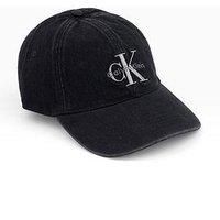 Calvin Klein Monologo Embroidered Denim Cap - Black