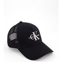 Calvin Klein /'Monologo/' 5 Panel Mesh Back Cap - Na Black
