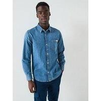 Calvin Klein Jeans Casual Classic Pocket Logo Denim Shirt - Mid Wash