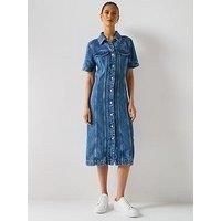 Tommy Hilfiger Lana Short Sleeve Denim Midi Shirt Dress - Blue