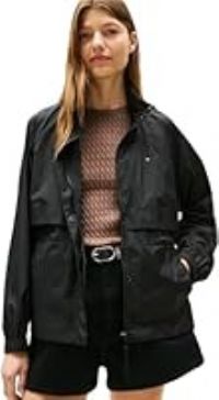 Tommy Hilfiger Women/'s UL NYLON PACKABLE WINDBREAKER WW0WW46444 Windbreaker Jacket, Black (Black), 3XL