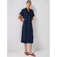 Tommy Hilfiger Short Sleeve Shirt Dress - Navy