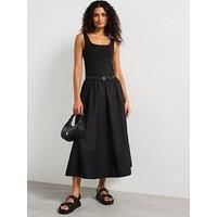 Tommy Hilfiger Slim Fit Midi Dress - Black