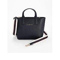 Tommy Hilfiger Women’s Logo Tape Mini Tote Bag, Blue (Space Blue Corp), One Size