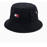 Tommy Jeans Men’s Heritage Bucket Hat with Logo, Black (Black), One Size