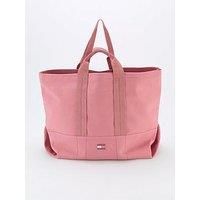 Tommy Jeans Women’s Large Edition Canvas Tote Bag, Pink (Tahiti Berry), One Size