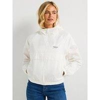 Tommy Jeans Repeat Logo Water Repellent Jacquard Windbreaker - White