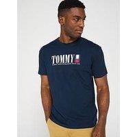 Tommy Jeans Mens TJM Reg DNA Flag Tee Ext Dm0dm21941 S/S T-Shirt, Blue (Dark Night Navy), S UK