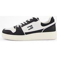 Tommy Jeans Men/'s TJM Retro Basket Em0Em01610 Low Top, Black (Black), 10.5 UK