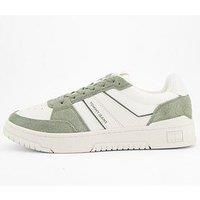 Tommy Jeans Pods Suede Cupsole Trainers - White/Green